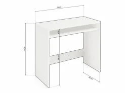 Discount duehome Mesa de escritorio Dax Blanco Alpes Gris