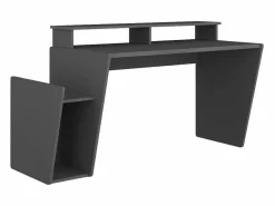 Clearance Cambia tus muebles Mesa de escritorio gaming de 86x150x47 cm en color con almacenaje y luces LED Touma Negro