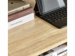 Online Sobuy Mesa de Escritorio Mesa de Ordenador con 2 cajones y 1 Estante L81 cm x P50cm x H100cm FWT63-N ES Color natural claro