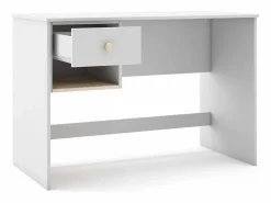 duehome Mesa de escritorio Misty Breeze Blanco - Oak Soft