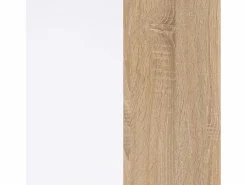 Discount Mesa de escritorio multiposición en blanco mate y roble canadian 136x139 cm Move Blanco Artik (Blanco Mate) - Roble Canadian Consola Escritorio