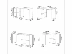 duehome Mesa de escritorio multiposición Spacio Blanco Artik (Blanco Mate)