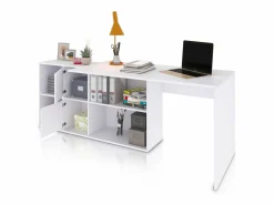 Hot duehome Mesa de escritorio multiposición en blanco mate 136x139 cm Move Blanco Artik (Blanco Mate) Gris