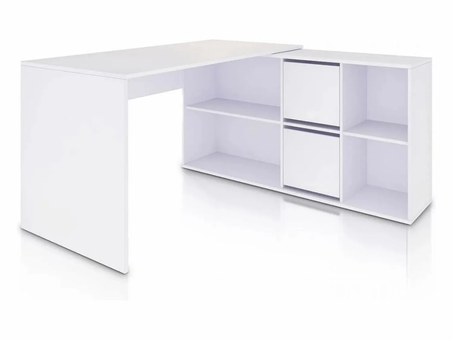 Hot duehome Mesa de escritorio multiposición en blanco mate 136x139 cm Move Blanco Artik (Blanco Mate) Gris