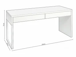 Best duehome Mesa de escritorio Roxy Blanco Artik (Blanco Mate) Gris