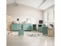Best duehome Mesa de escritorio Solna Verde Brent Gris