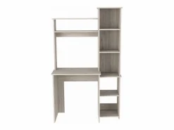 TuHome Mesa de Escritorio Versalles con estantería , 162.30 cm X 98.29 cm X 45.21 cm , Ceniza