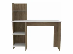 Clearance TuHome Mesa de Escritorio Vilna 120, con estantería , 119.88 cm X 119.88 cm X 44.95 cm , Duna / Blanco Multicolor