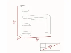 Clearance TuHome Mesa de Escritorio Vilna 120, con estantería , 119.88 cm X 119.88 cm X 44.95 cm , Duna / Blanco Multicolor
