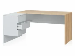 duehome Mesa de escritorio Work Blanco Artik (Blanco Mate) - Roble Canadian