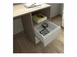 Outlet Mesa de estudio 2 cajones acabado roble cortez/blanco 75 cm(alto)120 cm(ancho)50 cm(fondo) Marru00f3n