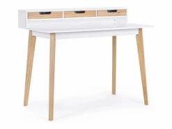 Mesa de Estudio - Escritorio con Encimera MDF Lacado en Mate y Patas de Pino Macizo – 120x60x90 cm