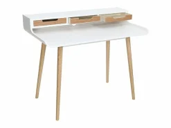 Mesa de Estudio - Escritorio con Encimera MDF Lacado en Mate y Patas de Pino Macizo – 120x60x90 cm