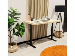 Online Mesa de estudio elevable Motion 140 Negro - Roble Mesa De Ordenador