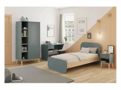 Mesa de estudio modelo Dylan acabado kaki/cera blanca, 110cm(ancho) 75cm(altura) 55c