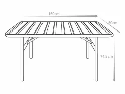 Mesa de jardín de metal - L.160 cm - - MIRMANDE de Colección Rouge Passion