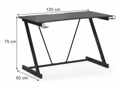 Vicco Mesa de juego antracita 120x60x75 hudson