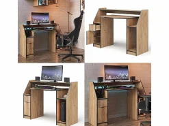 Sale Vicco Mesa de juego roble dorado 123.2x45x90 joel Color natural oscuro