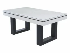 Concept-Usine Mesa de juegos multijugador 3 en 1 billar y ping-pong en madera blanca DENVER