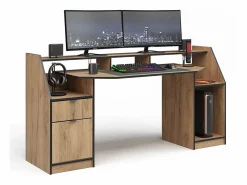 Mesa de juegos roble dorado 179.8x65.5x90.6 joel Mesa Gaming