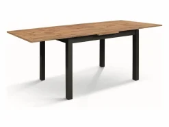 Mesa de madera efecto roble,patas antracita,110x70-190x70cm - POSITANO Mesa Extensible
