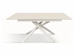 Clearance Mesa de madera,fresno , base blanca, ext.120x80-170x80cm - VOLPAIA Mesa Extensible