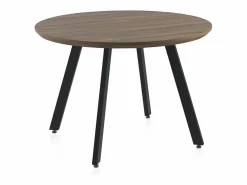 Hot Mesa de melamina con efecto madera de roble con patas metal 110 diámetro Mesa De Comedor