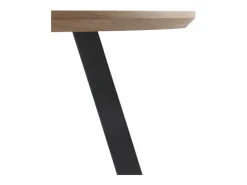 Hot Mesa de melamina con efecto madera de roble con patas metal 110 diámetro Mesa De Comedor