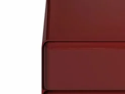 New mesa de noche con 2 cajones mdf burdeos lacado - AUNELA Colección Rouge Passion|Mesita De Noche