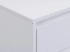 New Mesa de noche con 2 cajones de MDF y metal lacado y dorado - KORASA Mesita De Noche