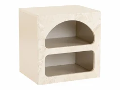 Hot Vente-unique Mesa de noche con almacenamiento - efecto mármol - LUELA Beige