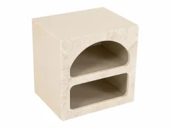 Hot Vente-unique Mesa de noche con almacenamiento - efecto mármol - LUELA Beige