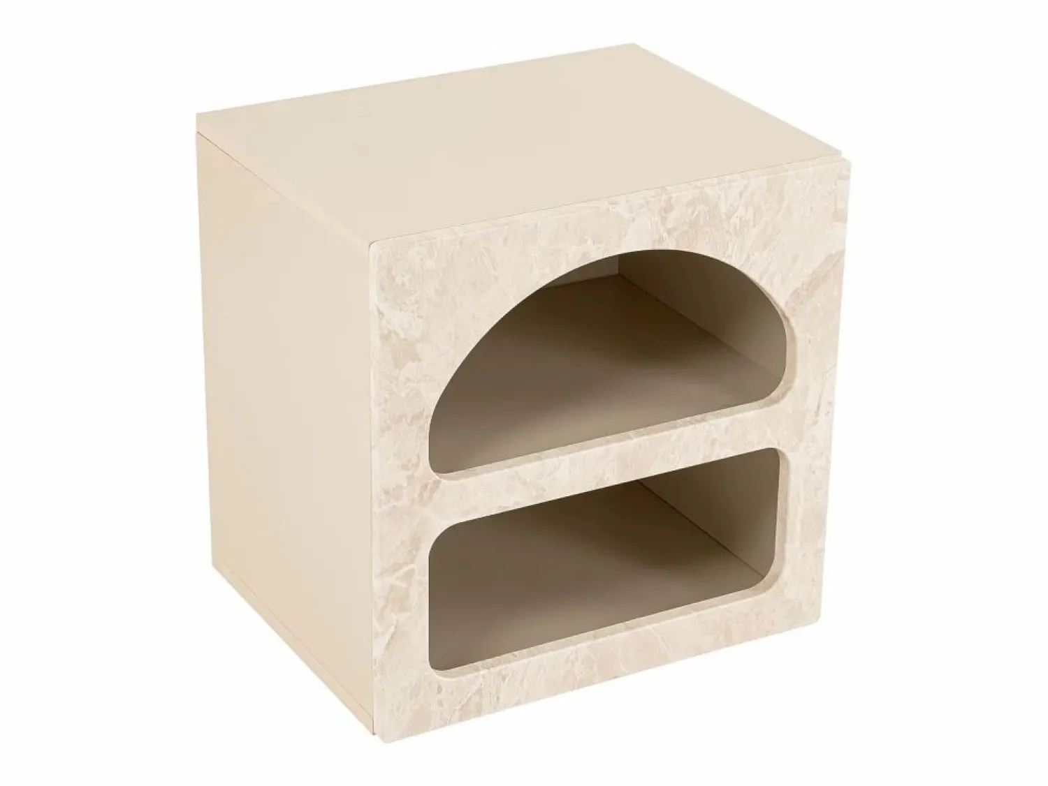 Hot Vente-unique Mesa de noche con almacenamiento - efecto mármol - LUELA Beige