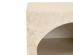 Hot Vente-unique Mesa de noche con almacenamiento - efecto mármol - LUELA Beige
