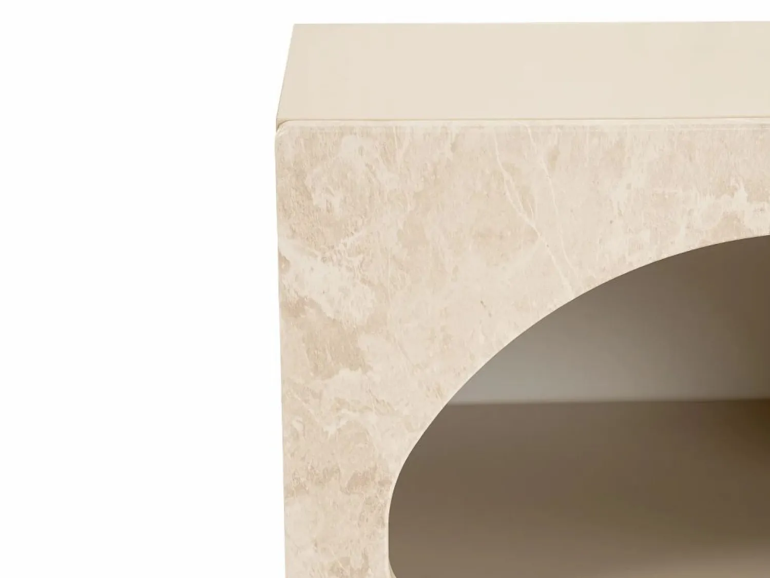 Hot Vente-unique Mesa de noche con almacenamiento - efecto mármol - LUELA Beige