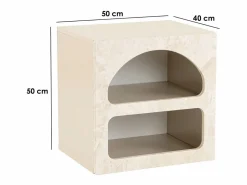 Hot Vente-unique Mesa de noche con almacenamiento - efecto mármol - LUELA Beige