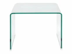 Vente-unique Mesa de noche design - Cristal templado curvado. SUZANA