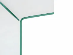 Vente-unique Mesa de noche design - Cristal templado curvado. SUZANA