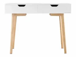 Outlet Mesa de Oficina Pequeña SucceBuy Escritorio Pequeño para Ordenador con Cajones para Dormitorio, y Madera Blanco