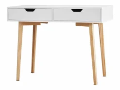 Outlet Mesa de Oficina Pequeña SucceBuy Escritorio Pequeño para Ordenador con Cajones para Dormitorio, y Madera Blanco