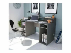 Sale Mesa de ordenador color antracita Gamer 88 cm (alto) x 136 cm (ancho) x 67 cm (prof.) Gris