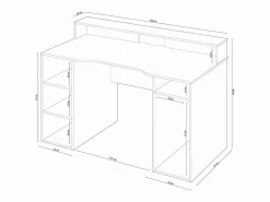 Sale Mesa de ordenador color antracita Gamer 88 cm (alto) x 136 cm (ancho) x 67 cm (prof.) Gris