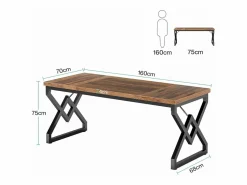 New Tribesigns Mesa de ordenador grande de 160 x 70 x 75 cm, puesto de trabajo, escritorio de dirección para el despacho doméstico Marru00f3n