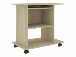 Discount Mesa de ordenador madera contrachapada color roble 80x50x75 cm Mesa De Ordenador
