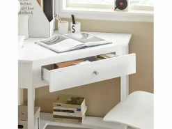 Best Sobuy Mesa de Ordenador, Mesa de Escritorio con un Cajón, Triangular,,FWT31-W ES Blanco