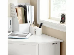 Best Sobuy Mesa de Ordenador, Mesa de Escritorio con un Cajón, Triangular,,FWT31-W ES Blanco