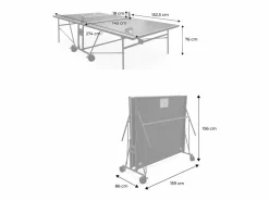 Sale Sweeek Mesa de ping pong para interior con 2 raquetas y 3 pelotas, 274cm + Azul