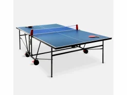 Sweeek Mesa de ping pong plegable para interior con 4 raquetas y 6 pelotas,