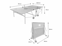 Sweeek Mesa de ping pong plegable para interior con 4 raquetas y 6 pelotas,