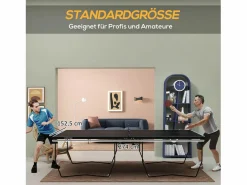 Discount Mesa de ping pong plegable para exterior con red, ruedas, 2 raquetas y 3 pelotas, acero y MDF, color (274x152,5x76 cm) Ping Pong